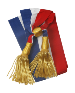 Echarpe de Maire simple avec glands or 1,80m