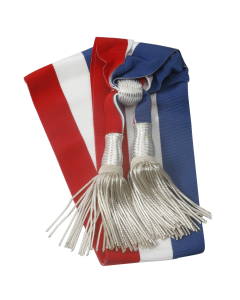 Echarpe d'adjoint simple, glands argent 1.80m