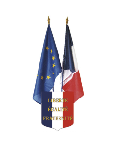 Lot de 2 drapeaux 60x90 cm FR / EU