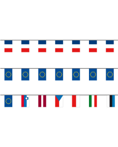 Lot de guirlandes en PVC pavillons France + Europe