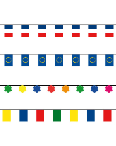 Lot de guirlandes en PVC pavillons France + Europe + Multicolore