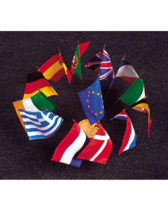 Lot de 16 drapeaux de table Européens