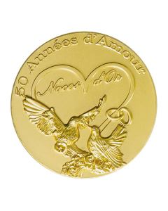 Médaille noces d'or avec gravure
