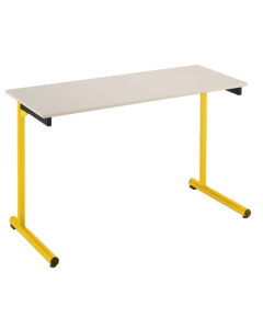 Table S2  2 places fixes piètement jaune 130 x 50 cm