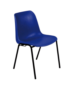 Chaise coque piètement époxy noir M4 bleu
