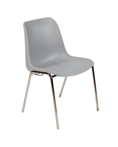 Chaise coque piètement chromé M2 gris