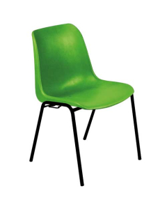 Chaise coque Hélène piètement époxy noir M4 vert