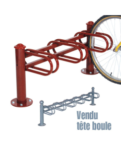 Support cycles Déco tête boule 3 places
