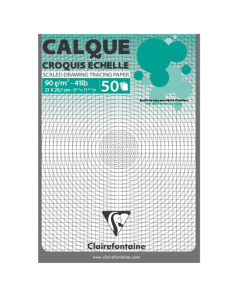 Bloc de 50 papiers calque échelle - 90 g