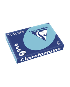 Papier Clairalfa Trophée couleur vive 120g A4 250 feuilles bleu alizé Clairefontaine