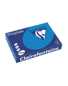 Papier Clairalfa Trophée couleur intense 120g A4 250 feuilles bleu turquoise Clairefontaine