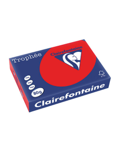 Papier Clairalfa Trophée couleur intense 80g A4 500 feuilles rouge corail Clairefontaine