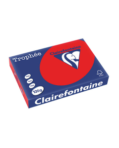 Papier Clairalfa Trophée couleur intense 120g A4 250 feuilles rouge corail Clairefontaine