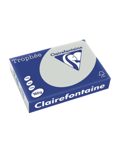 Papier Clairalfa Trophée couleur vive 160g A4 250 feuilles gris acier Clairefontaine