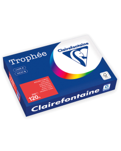 Papier Clairefontaine Trophée Intense - Coloris Rouge corail (250 feuilles A4 de 120g/m² )