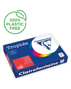 Papier Clairefontaine Trophée intense - Coloris rouge corail (250 feuilles A3 de 120g/m² )