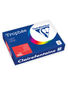 Papier Clairefontaine Trophée Intense - Coloris Rouge corail (250 feuilles A4 de 160g/m² )