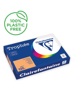 Papier Clairefontaine Trophée intense - Coloris clémentine (250 feuilles A3 de 120g/m² )