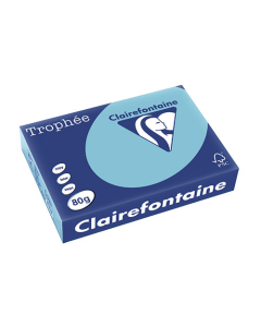 Papier Clairalfa Trophée couleur vive 80g A4 500 feuilles bleu alizé Clairefontaine