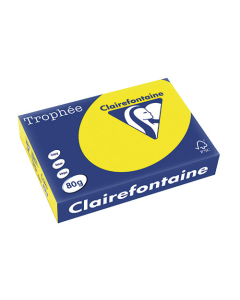 Papier Clairalfa Trophée couleur intense 80g A4 500 feuilles jaune soleil Clairefontaine