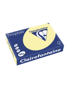 Papier Clairalfa Trophée coloris pastel 80g A4 500 feuilles canari Clairefontaine