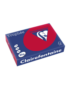 Papier Clairalfa Trophée couleur intense 80g A4 500 feuilles groseille Clairefontaine