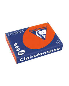 Papier Clairalfa Trophée couleur intense 80g A4 500 feuilles rouge cardinal Clairefontaine