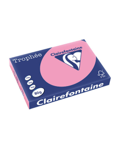 Papier Clairalfa Trophée couleur vive 80g A3 500 feuilles églantine Clairefontaine