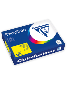 Papier Clairefontaine Trophée Intense - Coloris jaune soleil (250 feuilles A4 de 160g/m² )