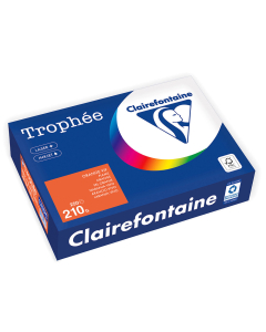 Papier Clairefontaine Trophée Intense - Coloris orange vif (250 feuilles A4 de 210 g/m² )