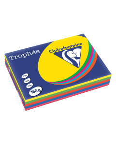 Papier Clairefontaine Trophée intense - Coloris assortiment (250 feuilles A4 de 160g/m² )