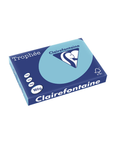 Papier Clairalfa Trophée couleur vive 160g A3 250 feuilles bleu alizé Clairefontaine