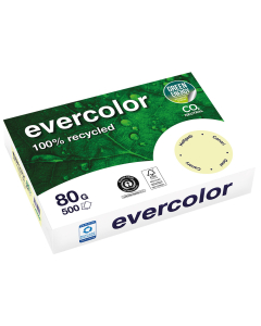 Papier 100 % recyclé Evercolor - A4 - 80 g/m² - Jaune