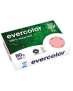 Papier 100 % recyclé Evercolor - A4 - 80 g/m² - Rose