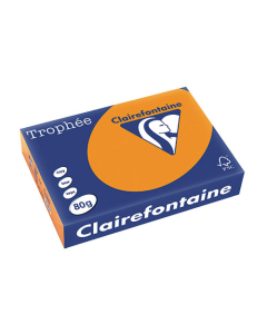 Papier Clairalfa Trophée couleur fluo 80g A4 500 feuilles orange Clairefontaine