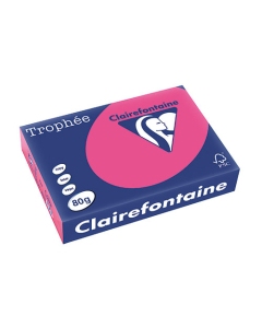 Papier Clairalfa Trophée couleur fluo 80g A4 500 feuilles rose Clairefontaine