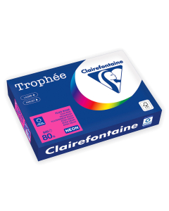 Papier Clairefontaine Trophée Fluo - Coloris rose (500 feuilles A4 de 80 g/m² )