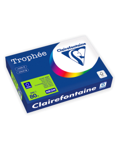 Papier Clairefontaine Trophée Fluo - Coloris vert (500 feuilles A4 de 80 g/m² )