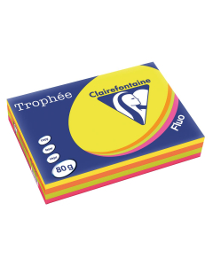 Papier Clairefontaine Trophée fluo - Coloris assortis (500 feuilles A4 de 80g/m² )