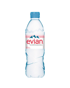 Lot de 24 bouteilles d'eau d'Evian RPET 50cl