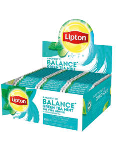 Thé Vert Menthe Lipton Feel Good – Boîte de 100 sachets