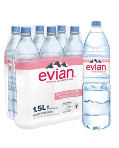 Pack de 6 bouteilles d'eau Evian 1,5L