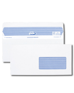 Boîte de 500 enveloppes haute sécurité 112x225mm à fenêtre (45x100mm) - 90g blanc