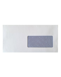 Boîte de 500 enveloppes 110x220mm à fenêtre (45x100mm) auto-adhésives - 90g blanc