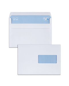 500 enveloppes blanches autocollantes - C5 /162x229 mm -  Fenêtre 45x100 mm - 80 g/m²