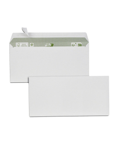 500 enveloppes blanches auto-adhésives - 100% recyclées - 110x220 mm (DL) - 80 g/m²