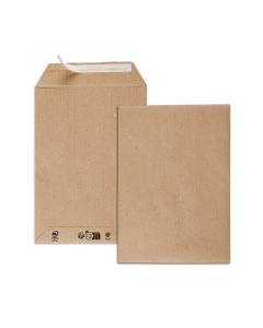 Boîte de 500 pochettes kraft - Auto-adhésives - 162x229mm - 90 g/m²