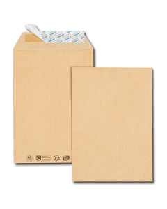 25 pochettes kraft brun - 229x324 mm (C4) - 90 g/m² - Auto-adhésive