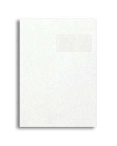 Boîte de 250 pochettes auto-adhésives Clairefontaine 229x324mm à fenêtre (50x100mm) 90g blanc