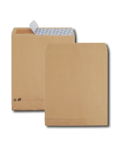 50 sacs à soufflets kraft brun - C4 229 x 324 mm - 120 g/m² - Auto-adhésif